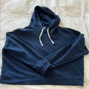 Madewell Navy Blue Hoodie with Cream Drawstrings